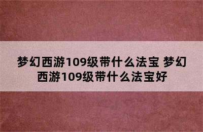 梦幻西游109级带什么法宝 梦幻西游109级带什么法宝好